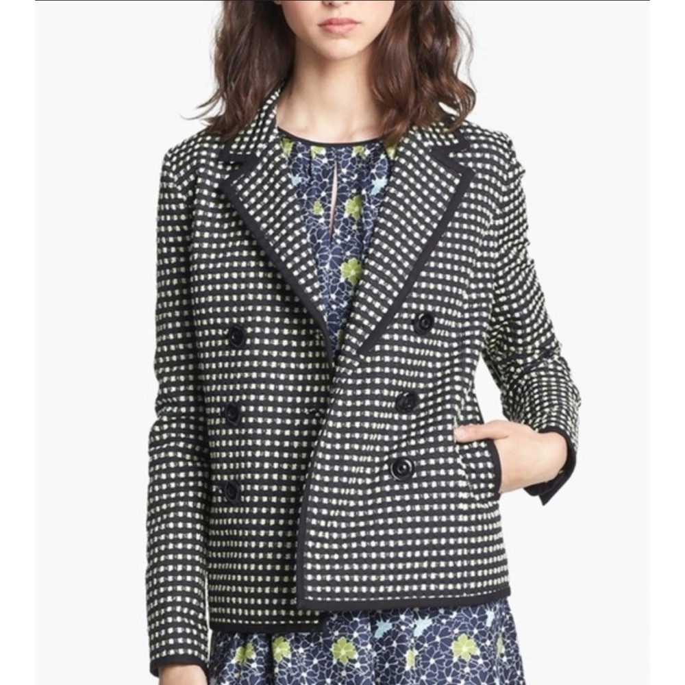 Miss Wu Check Jacquard Jacket Blazer‎ Size 12